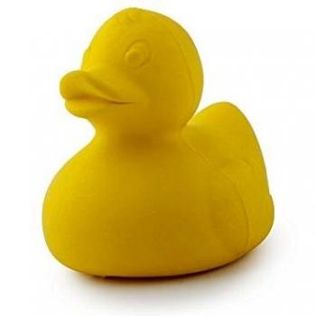 Oli & Carol - Juguete Baño de Caucho Natural, Patito Bañera, Elvis, Amarillo, 8 cm