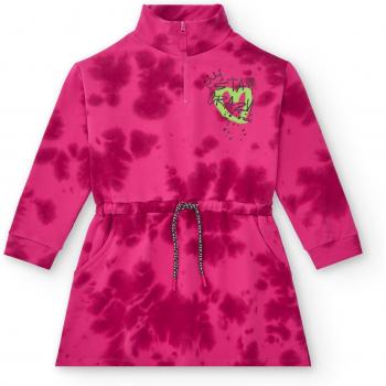 Vestido de niña rosa con efecto tie-dye y cintura ajustable Sentimientos Locos de Tuc Tuc