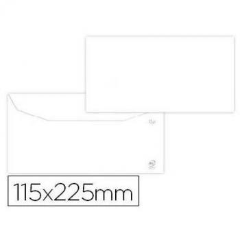 Sobre Liderpapel blanco 115x225 mm con solapa engomada, papel offset 80 gr - Caja de 500 unidades