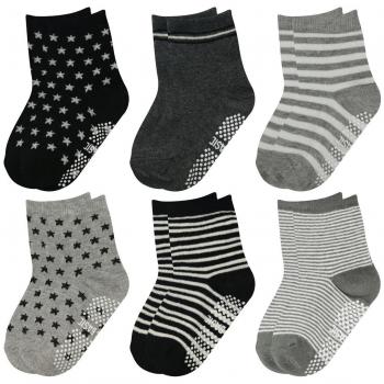 GOPOWD 6 pares de Calcetines Antideslizantes para Bebé Oscuro Color Aleatorio para 1-36 Meses Niños