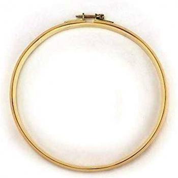 Aro de bordar de madera 18 cm - Beige y Marrón - Decorativo
