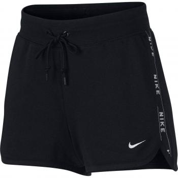 Nike W NSW Short FLC Logo Tape Shorts, Mujer, Black/White, M