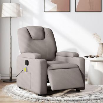 Silla de masaje reclinable eléctrica en tela gris taupe Vidaxl