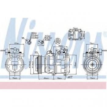 Compresor de Aire Acondicionado NISSENS 89166 10PA17C 12 PAG 46 R134a para KIA Sorento 1