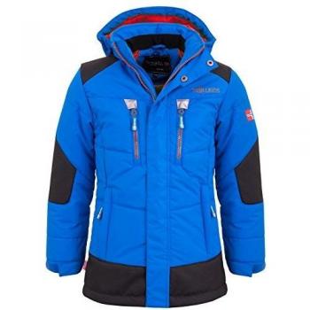Trollkids Parka Infantil de Invierno con Forro Polar y Chaqueta de Esquí Narvik, Color Azul Medio/Rojo Talla 5 años