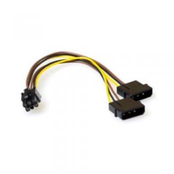 Cable de alimentación PCI Express 6 Pines hembra a 2x Molex 5.25 - 20 cm