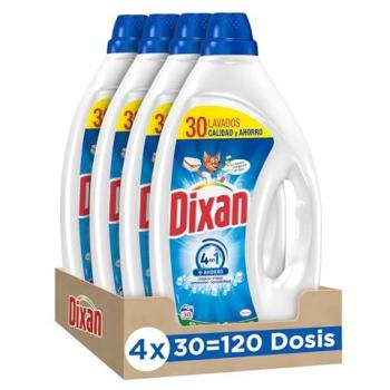 Dixan Gel Total 4+1 - Detergente Líquido para Lavadora - Pack Ahorro 120 Lavados - Para Ropa Blanca y Clara - Limpieza, Luminosidad y Frescor