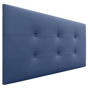Cabecero Acolchado Capitone Tapizado en Polipiel Acualine Azul 90x60cm con Grosor de 8cm para Camas Individuales y Matrimonio