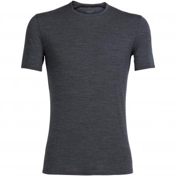 Icebreaker Mens Anatomica SS Crewe Camiseta, Hombre, Jet HTHR/Negro, L
