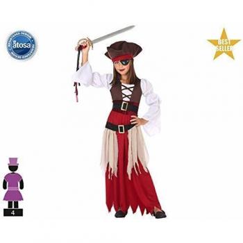 Disfraz Pirata Niña Infantil Rojo 10-12 Años