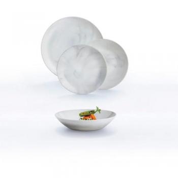 Juego de Vajilla Opal Bicolor 18 Piezas para 6 Personas Luminarc Diwali Granit Marb Apto Microondas y Frigorífico