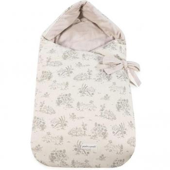 Capazo con Capucha Toile de Jouy Cream