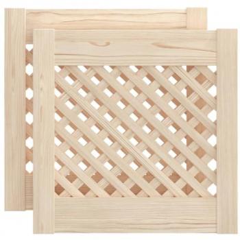 Puertas de Armario Entramado 2 uds Madera de Pino Dimensiones 39.5 x 39.5 cm, 49.5 x 39.5 cm, 39.5 x 61.5 cm