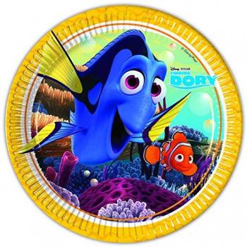 Procos 86648 – Platos de Papel deBuscando a Dory, 8 piezas, azul/amarillo
