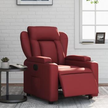 Silla eléctrica reclinable de vino tinto en cuero sintético