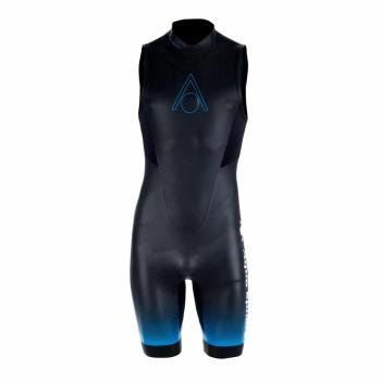 Traje neopreno Aqua Sphere Aquaskin Shorty negro azul - S, tipo: shorty, características: material neopreno, diseño de manga corta, color negro con detalles azules, talla S