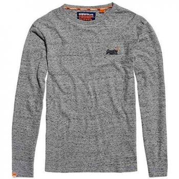 Superdry O L Vintage Embroidery L/S Tee Flint Grey Grit gris XXL
