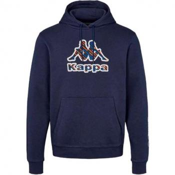 Sudadera Kappa Fetro Hombre Invierno Algodón Azul Marino con Capucha y Manga Larga