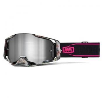 Gafas de Cross 100% Armega Sarcelle con Lente Espejo Plateado, Talla Única Unisex Adulto