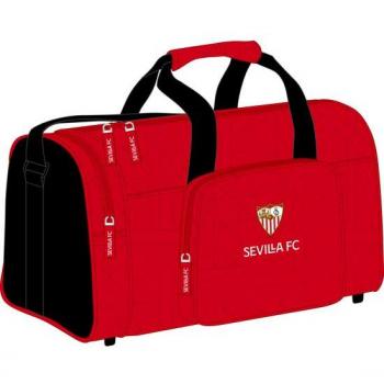 Bolsa de Deporte Sevilla FC Negro Rojo 47x26x27cm Resistente y Duradera - Safta