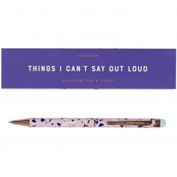 Yes Studio 'Things I Can't Say Out Loud' Ballpoint Stylus Pen and Pouch