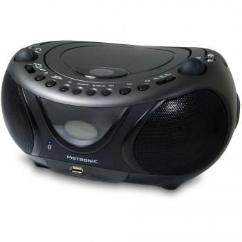 Metronic 477135 - Radio AM/FM, lector reproductor portátil CD, CD-R, CD-RW, CD-MP3, USB MP3 bluetooth, función ID3, 2x3W, toma auricular