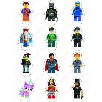 12 x Cakeshop decoración para pasteles comestibles PRECORTADAS de Lego Movie