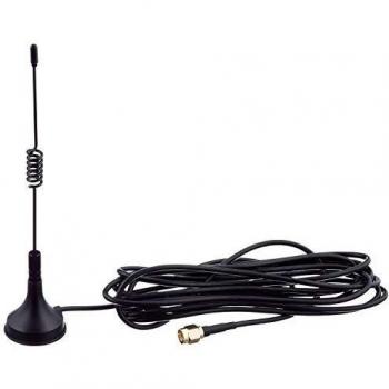 Antena Omnidireccional SMA 433 MHz 3 dBi con Base Magnética Fija Negra