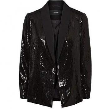 Vero Moda VMISOLDE L/S Blazer TLR KI Chaqueta de Traje, Negro