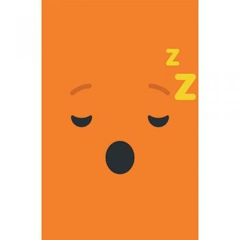 Calcomanía de Refrigerador y Lavavajillas Smiley Dormido Naranja Relax, 75 cm x 49 cm
