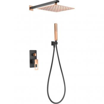 Conjunto de ducha empotrado monomando negro oro rosa Imex Suecia