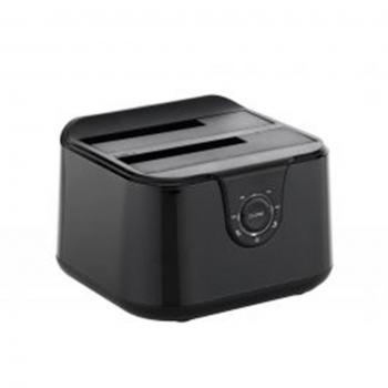 Conceptronic DONN12B Docking Station Doble Bahía para Discos Duros SATA de 2.5/3.5 con USB-C 3.2 Gen1 y Función de Clonación