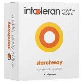 Intoleran Starchway - Enzima Digestiva Invertasa 7500 u y Glucoamilasa 2500 u - Ayuda a la Digestión de Almidón y Fécula - Reduce la formación de gases -