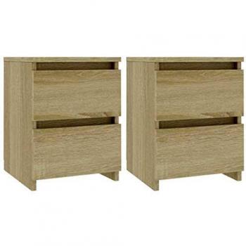 vidaXL Bedside Cabinets 2 pcs Sonoma Oak 30x30x40 cm Engineered Wood