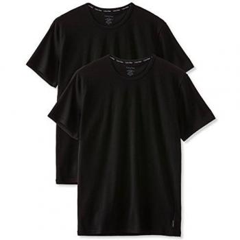 Calvin Klein 2P S/S Crew Neck Camiseta, Negro