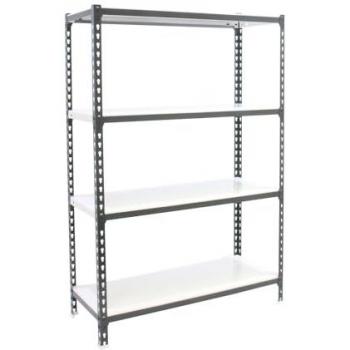 Estantería SIMONCLICK MINI 4/300 1500 ANTRACITA/BLANCO - Simon Rack, Estantería Metálica, 4 Baldas Ajustables, Capacidad de Carga de 180 kg por