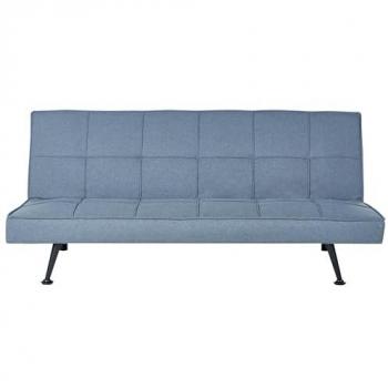 Sofá cama moderno de tela de poliéster reclinable convertible sin reposabrazos azul Hasle