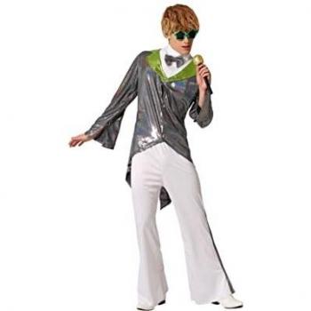 Disfraz de Estrella Rock Plateado para Hombre Talla M