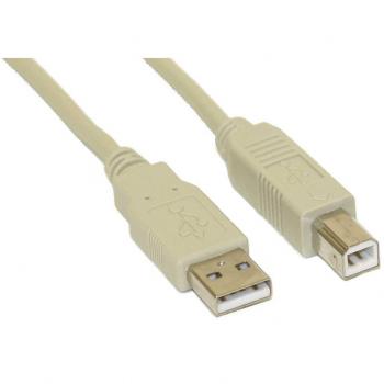 Cable USB 2.0 A/B 7m Beige - Conectores Macho/Macho, 480 Mbit/s