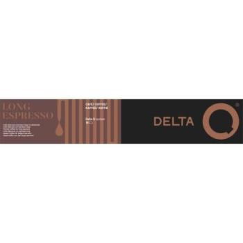 Cápsulas de Café Delta Q Long Espresso Alta Intensidad con Sabor a Chocolate y Frutos Secos - Caja de 10