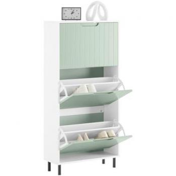 SoBuy Zapatero Estrecho con 3 Solapas Organizador para Zapatos de Entrada o Pasillo Verde 60 x 24 x 127 cm FSR157-GR