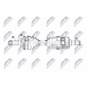 Árbol de transmisión NTY NPW-KA-388 Semiaste Antriebswelle