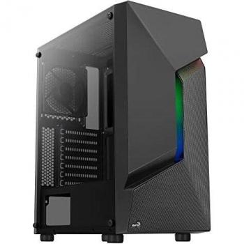Aerocool SCAPEBKV1, Caja Gaming ATX, Frontal RGB LED, Cristal Templado, Ventilador 12 cm, Negro