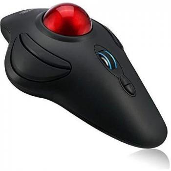 Adesso 2.4Ghz Wireless Programmable Ambidextrous Ergonomic Trackball Mouse, with, Black, iMouse T40
