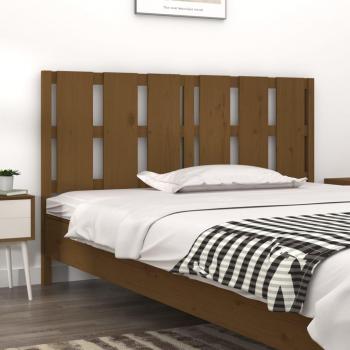 Cabecero de cama de madera maciza de pino marrón miel 155,5x4x100 cm