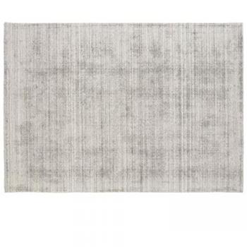 Alfombra rectangular de chenilla estampada en tonos gris claro de 160 x 230 cm