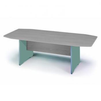 Mesa rectangular 220x100 pies melamina aluminio tablero gris
