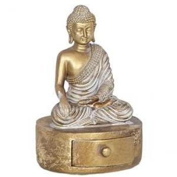 Figura Decorativa Romimex Dorado Buda 11 x 16 x 11 cm