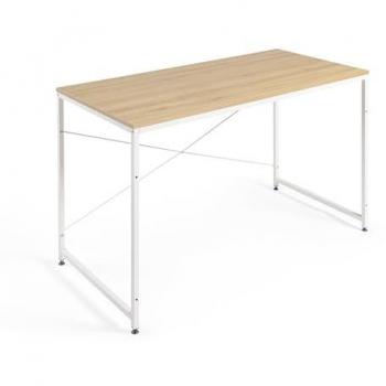 Escritorio de Ordenador Moderno 120x60 cm con Estructura Metálica y Diseño Nórdico en Taupe
