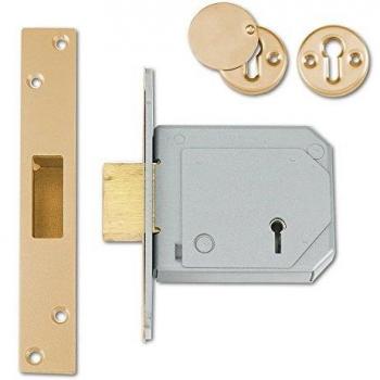 Union Locks 3G114E 5-Lever Mortice Deadlock C-Series 80mm Case - Brass